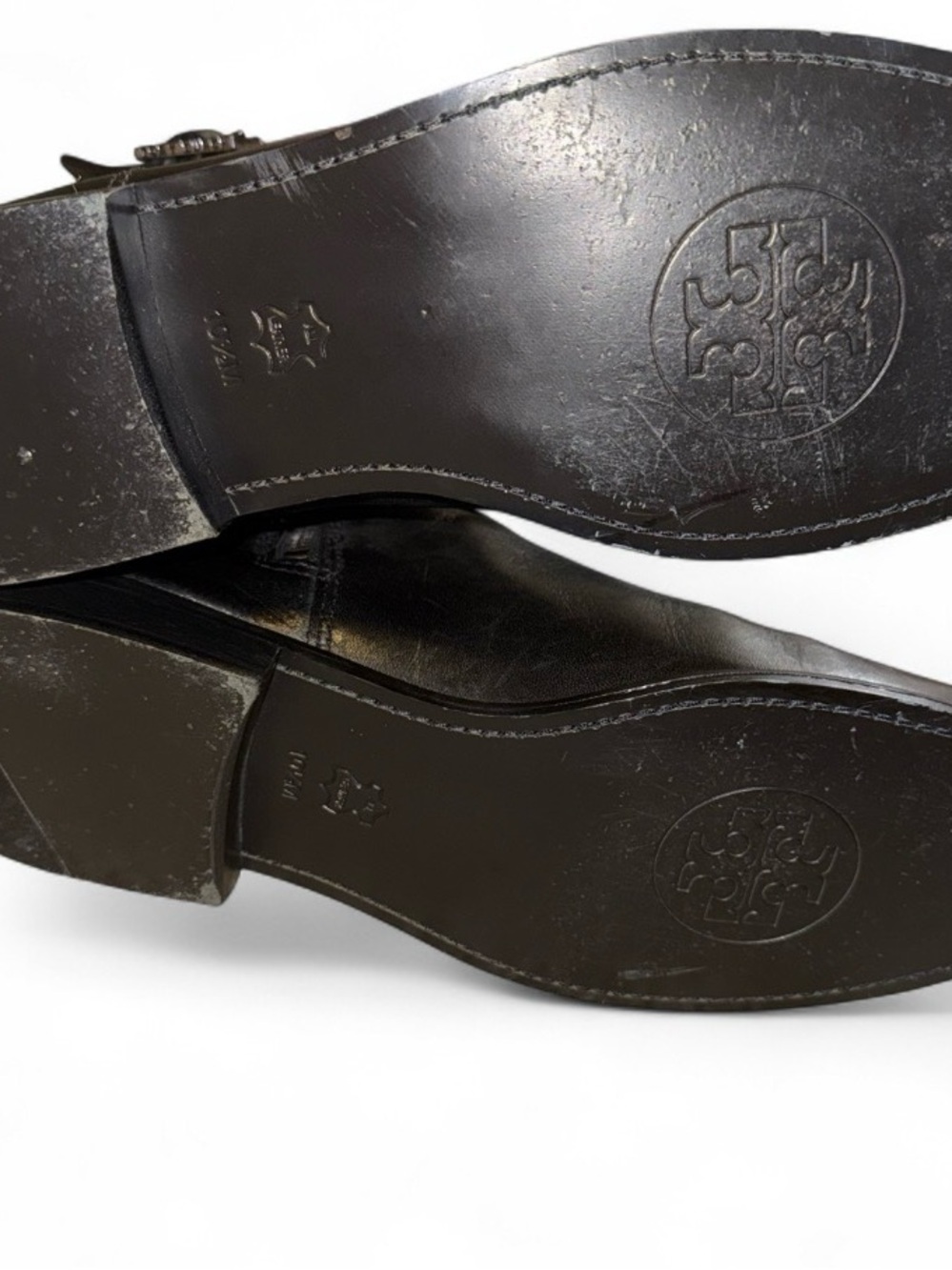 Tory Burch black leather knee-high boots - Picture 4 of 5